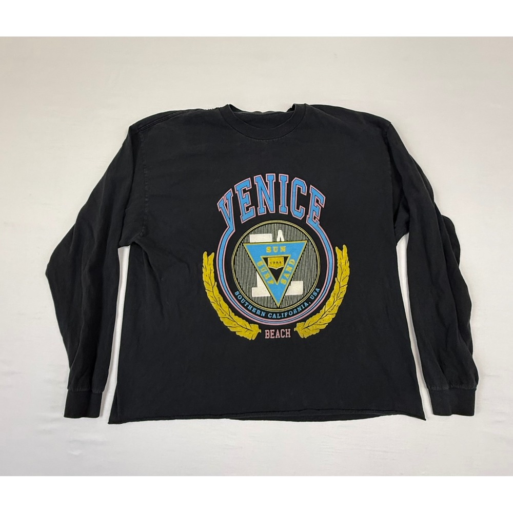 BRANDY MELVILLE‎ JOHN GALT VENICE CROPPED LONG SLEEVE GRAPHIC TEE